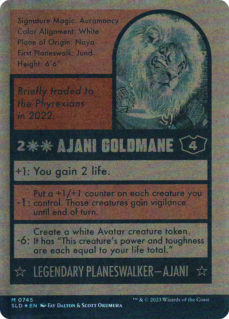 Ajani Goldmane (745) (Autographed) (SLD-745) - Secret Lair Drop: (Full Art) (Borderless) Foil - Image 2