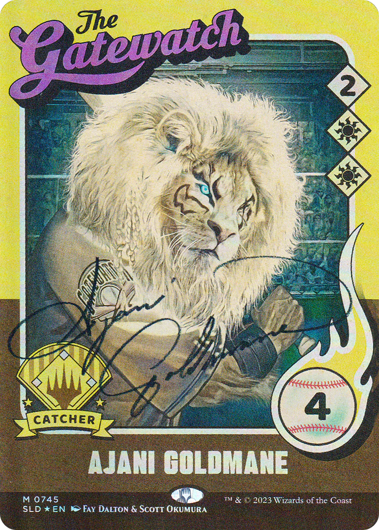 Ajani Goldmane (745) (Autographed) (SLD-745) - Secret Lair Drop: (Full Art) (Borderless) Foil - Image 3