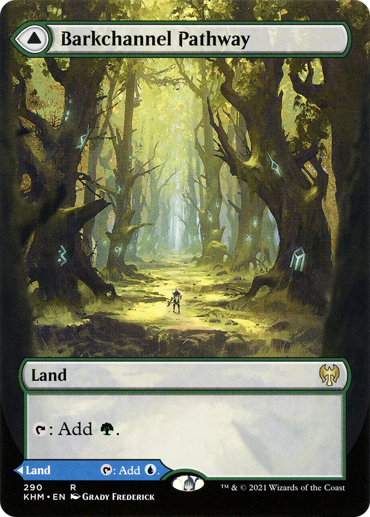 Barkchannel Pathway (Borderless) (KHM-290) - Kaldheim: (Showcase) (Borderless) - Image 5