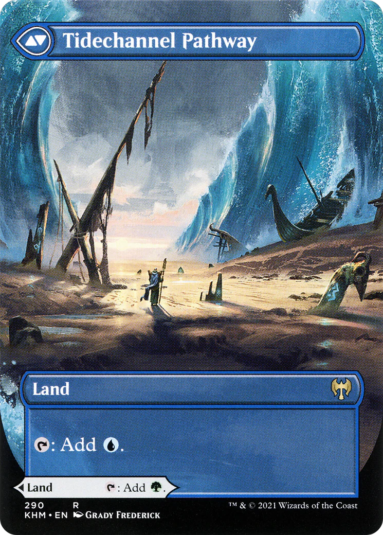 Barkchannel Pathway (Borderless) (KHM-290) - Kaldheim: (Showcase) (Borderless) Foil - Image 2