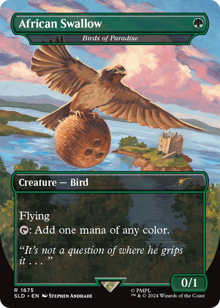 Birds of Paradise // Birds of Paradise (SLD-1675) - Secret Lair Drop / African Swallow (Borderless) Foil - Image 4