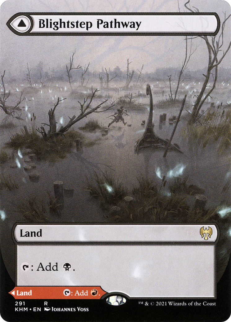 Blightstep Pathway (Borderless) (KHM-291) - Kaldheim: (Showcase) (Borderless) Foil - Image 5