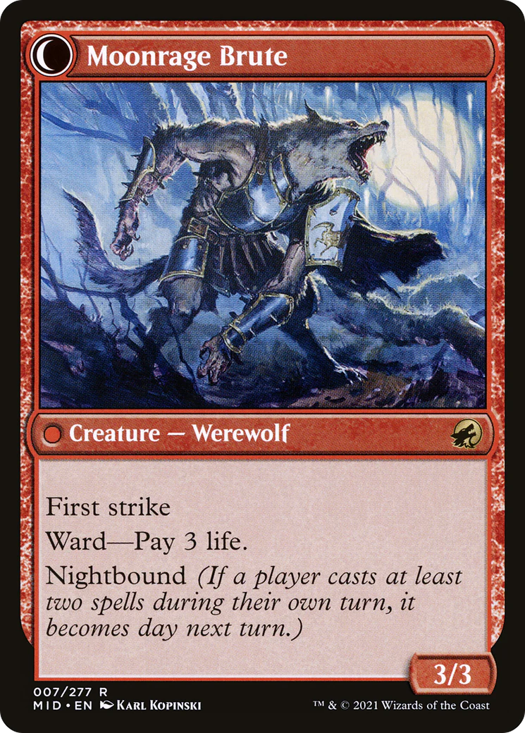 Brutal Cathar (MID-007) - Innistrad: Midnight Hunt: (Double Faced Transform) Foil - Image 2