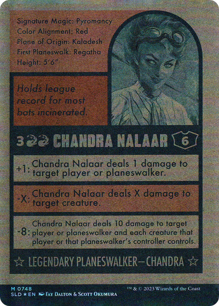 Chandra Nalaar (748) (Autographed) (SLD-748) - Secret Lair Drop: (Full Art) (Borderless) Foil - Image 2