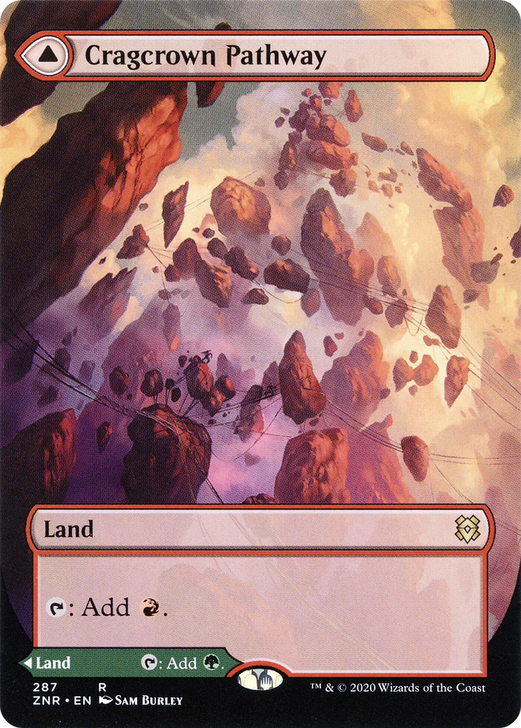 Cragcrown Pathway (Borderless) (ZNR-287) - Zendikar Rising: (Showcase) (Borderless) Foil - Image 3