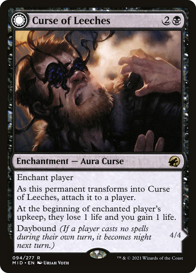 Curse of Leeches (MID-094) - Innistrad: Midnight Hunt: (Double Faced Transform) Foil - Image 3