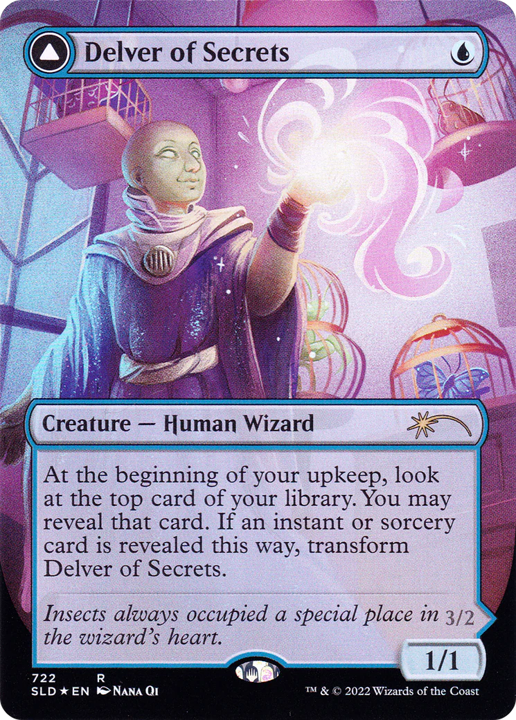 Delver of Secrets (SLD-722) - Secret Lair Drop (Borderless) Foil - Image 4
