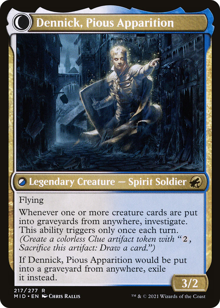 Dennick, Pious Apprentice (MID-217) - Innistrad: Midnight Hunt: (Double Faced Transform) Foil - Image 2