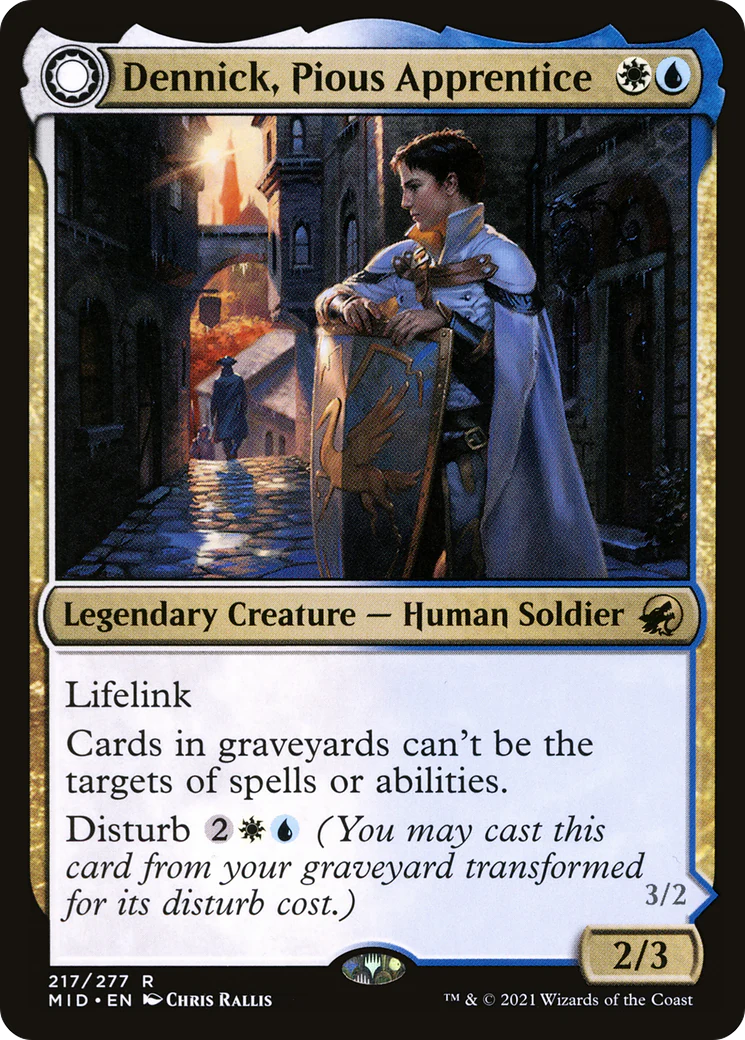 Dennick, Pious Apprentice (MID-217) - Innistrad: Midnight Hunt: (Double Faced Transform) Foil - Image 3