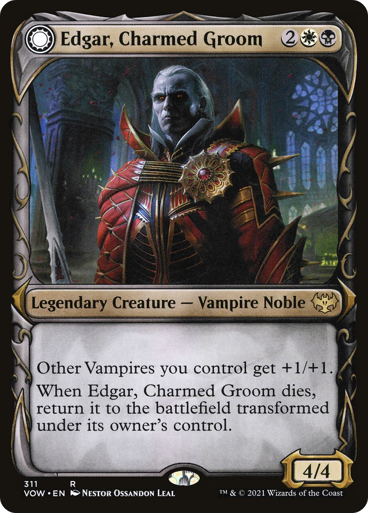 Edgar, Charmed Groom (Showcase) (VOW-311) - Innistrad: Crimson Vow: (Showcase, Double Faced Transform) Foil - Image 3