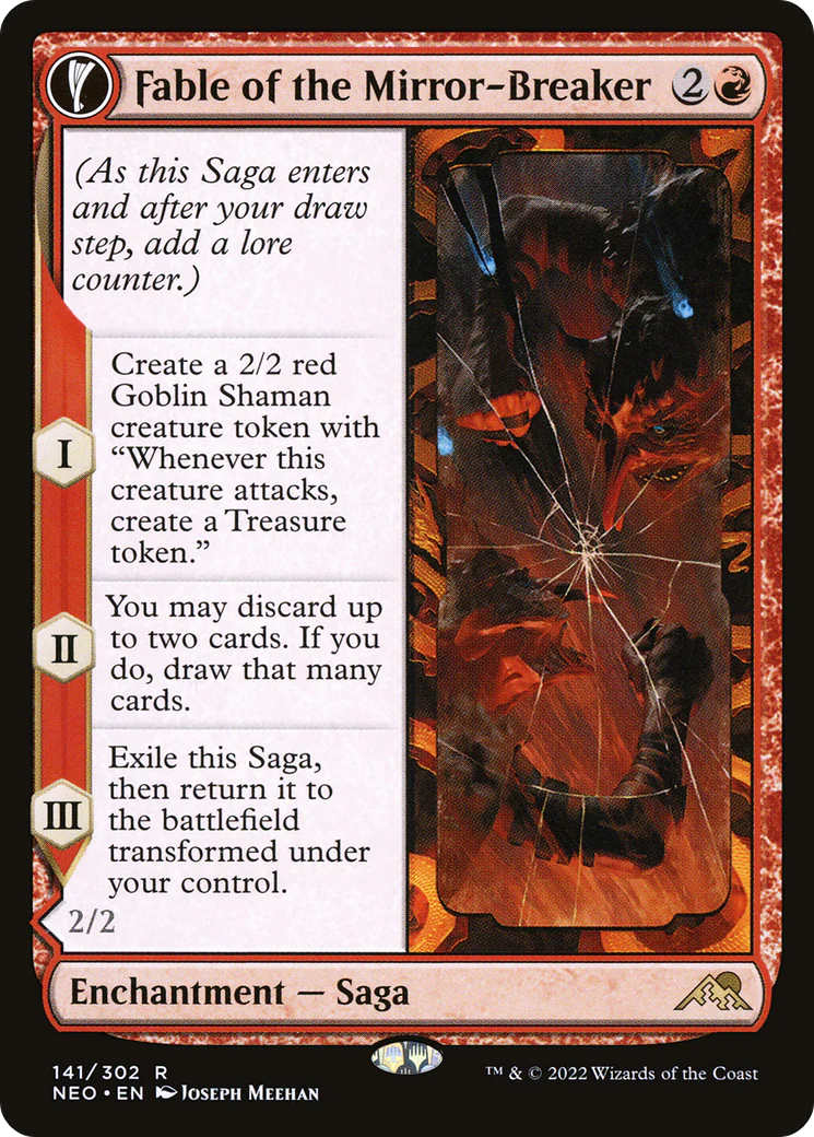 Fable of the Mirror-Breaker (NEO-141) - Kamigawa: Neon Dynasty: (fandfc, enchantment) Foil - Image 3
