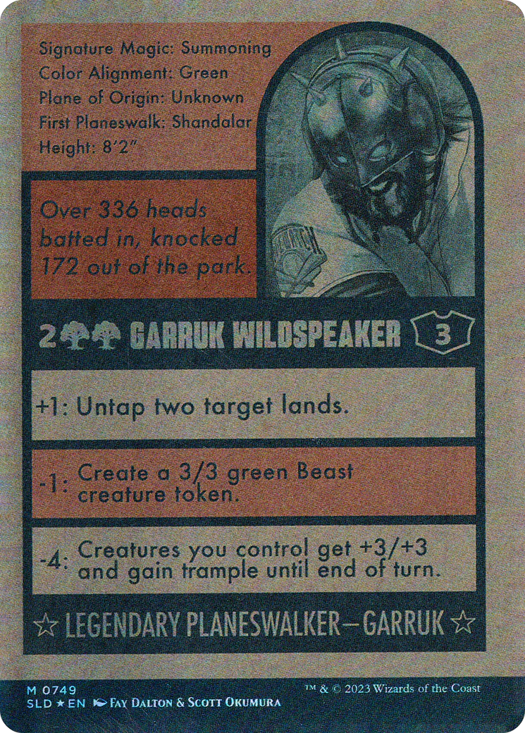 Garruk Wildspeaker (749) (Autographed) (SLD-749) - Secret Lair Drop: (Full Art) (Borderless) Foil - Image 2