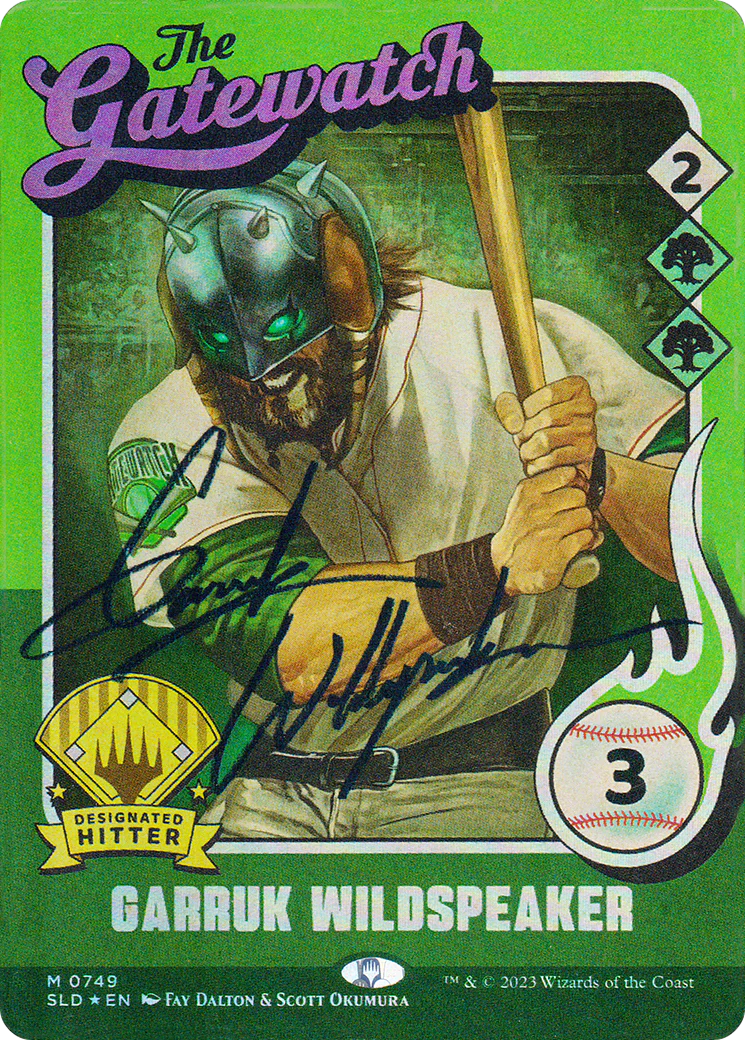 Garruk Wildspeaker (749) (Autographed) (SLD-749) - Secret Lair Drop: (Full Art) (Borderless) Foil - Image 4