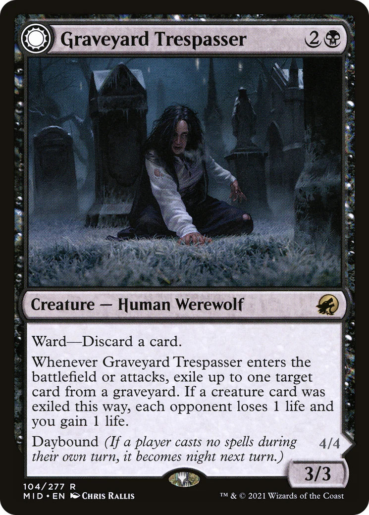 Graveyard Trespasser (MID-104) - Innistrad: Midnight Hunt: (Double Faced Transform) - Image 3