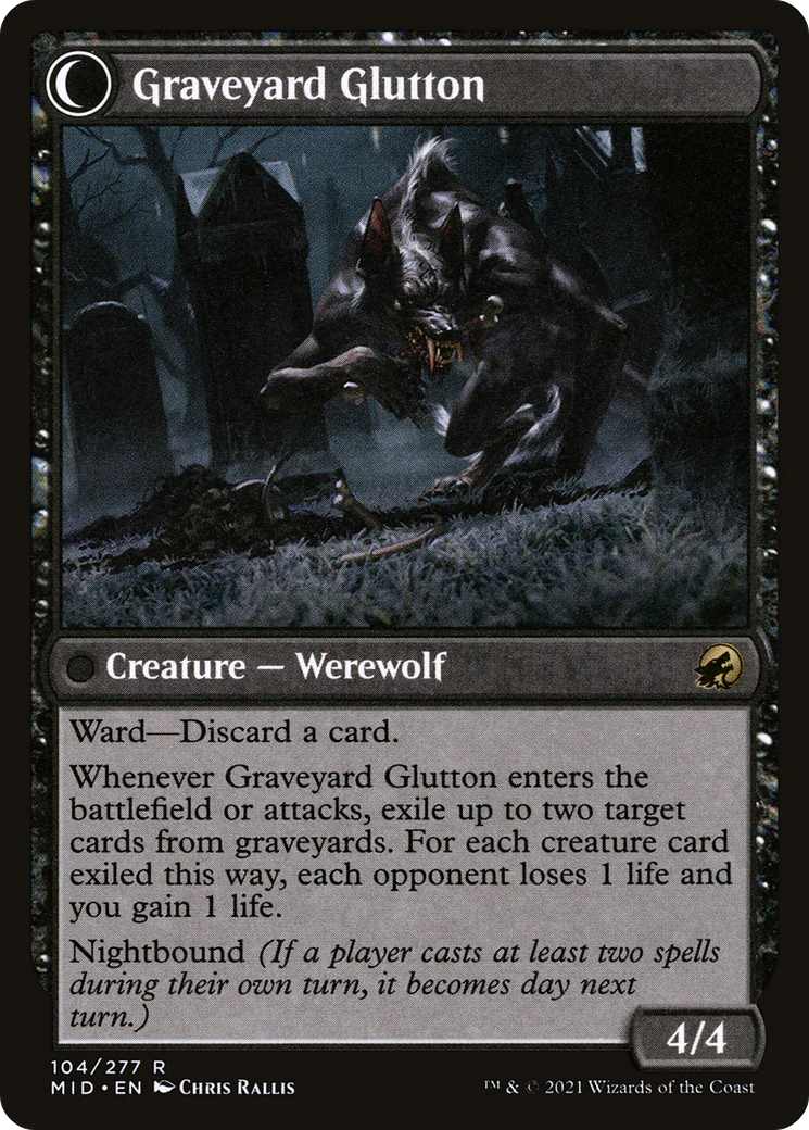 Graveyard Trespasser (MID-104) - Innistrad: Midnight Hunt: (Double Faced Transform) Foil - Image 2