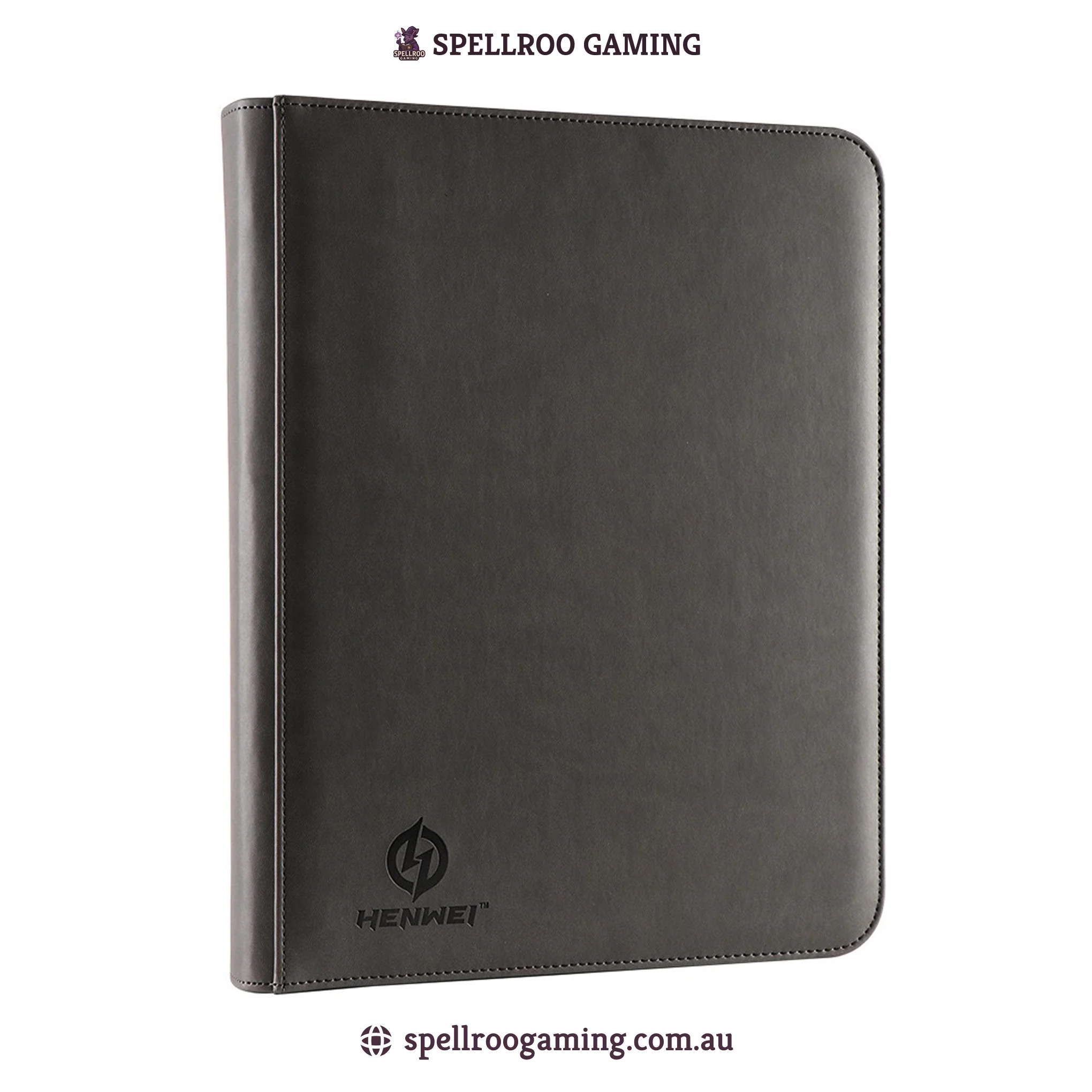 HENWEI: PU Leather Ring Zipper Trading Card Binder – 9 Pocket (Pokémon, Yu-Gi-Oh!, MTG, Sports Cards, TCG/CCG) - Image 3