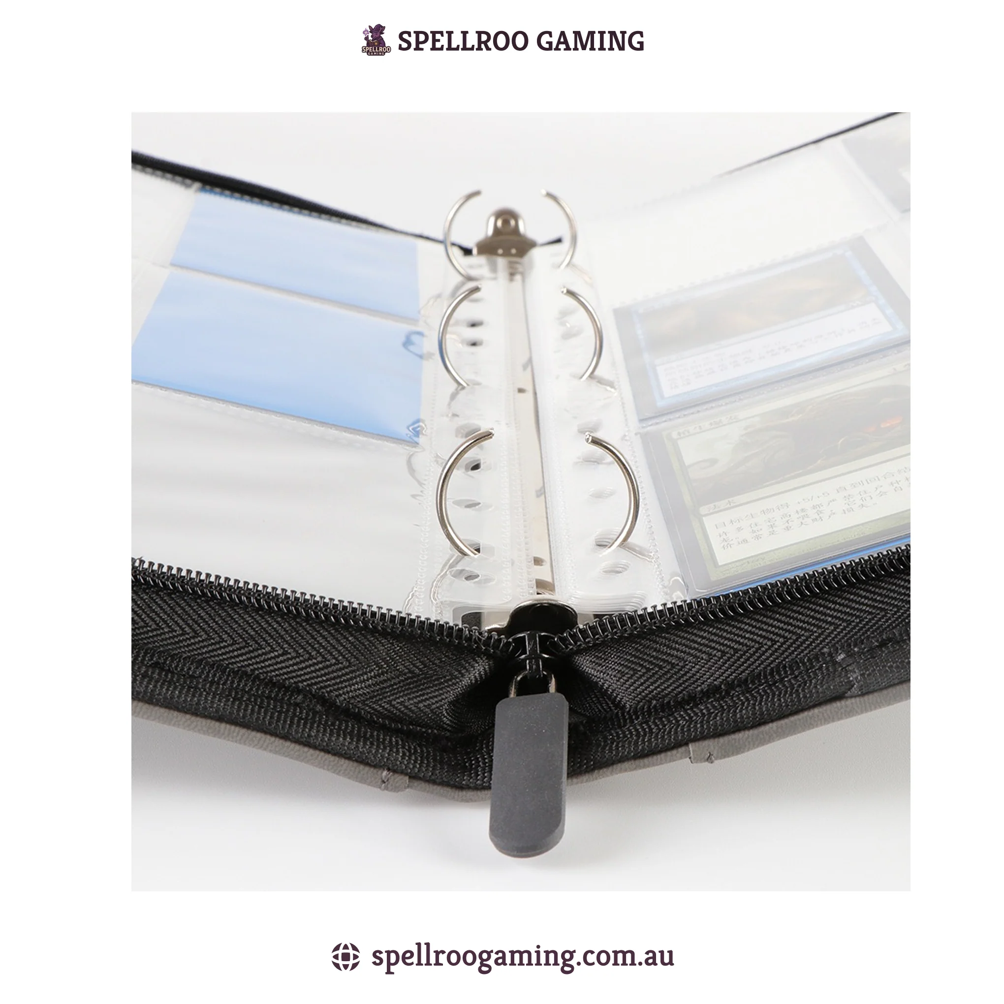 HENWEI: PU Leather Ring Zipper Trading Card Binder – 9 Pocket (Pokémon, Yu-Gi-Oh!, MTG, Sports Cards, TCG/CCG) - Image 7