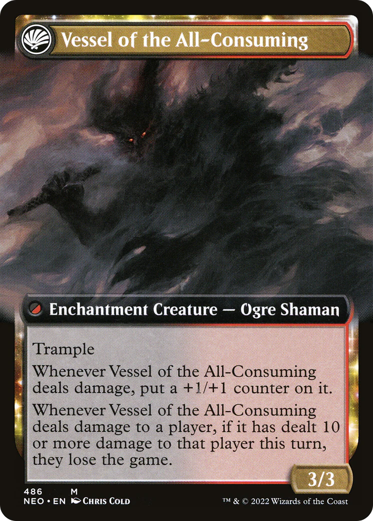 Hidetsugu Consumes All (Extended Art) (NEO-486) - Kamigawa: Neon Dynasty: (Extended Art, fandfc, enchantment) - Image 2