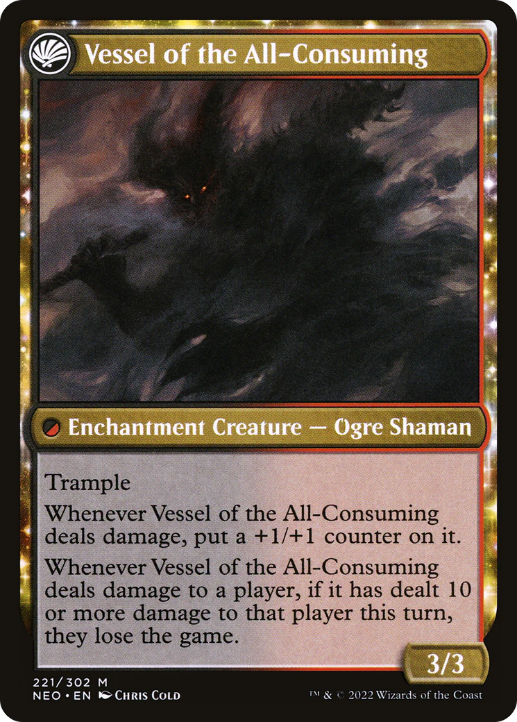 Hidetsugu Consumes All (NEO-221) - Kamigawa: Neon Dynasty: (fandfc, enchantment) Foil - Image 2