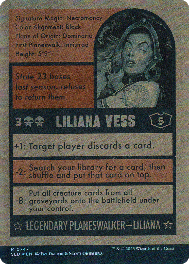 Liliana Vess (747) (Autographed) (SLD-747) - Secret Lair Drop: (Full Art) (Borderless) Foil - Image 2
