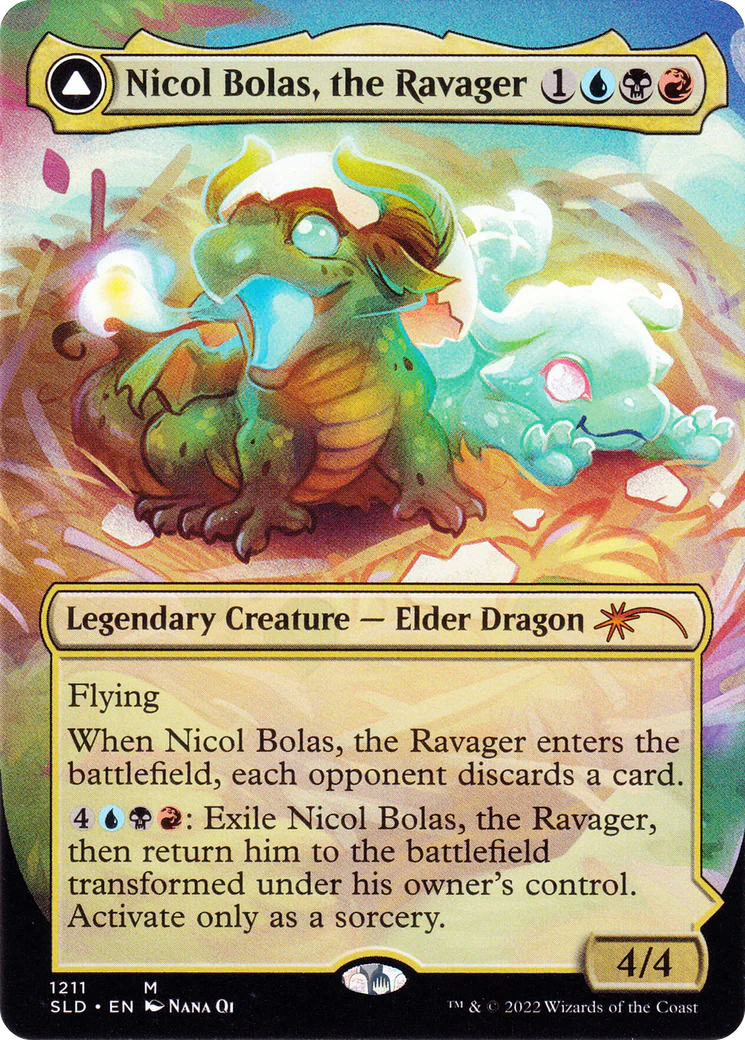 Nicol Bolas, the Ravager (Display Commander) - Thick Stock (SLD-1211) - Secret Lair Drop (Borderless) - Image 4