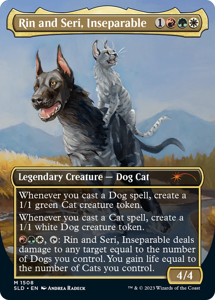 Rin and Seri, Inseparable (Display Commander) - Thick Stock (SLD-1554) - Secret Lair Drop (Borderless) - Image 2