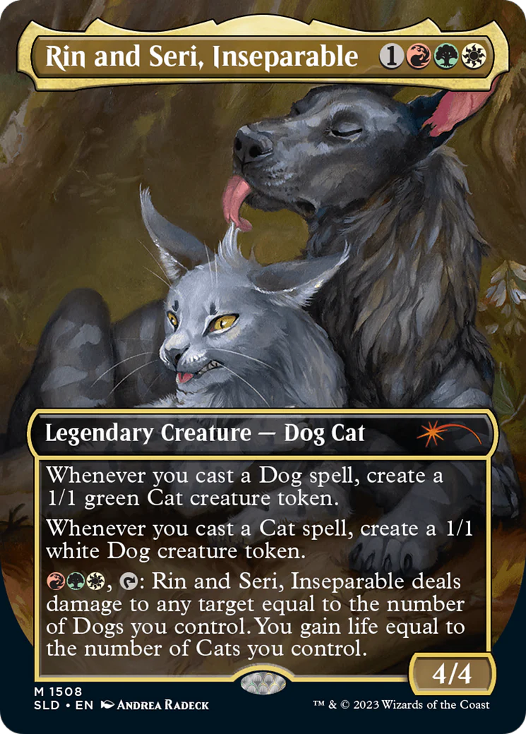 Rin and Seri, Inseparable (Display Commander) - Thick Stock (SLD-1554) - Secret Lair Drop (Borderless) - Image 3