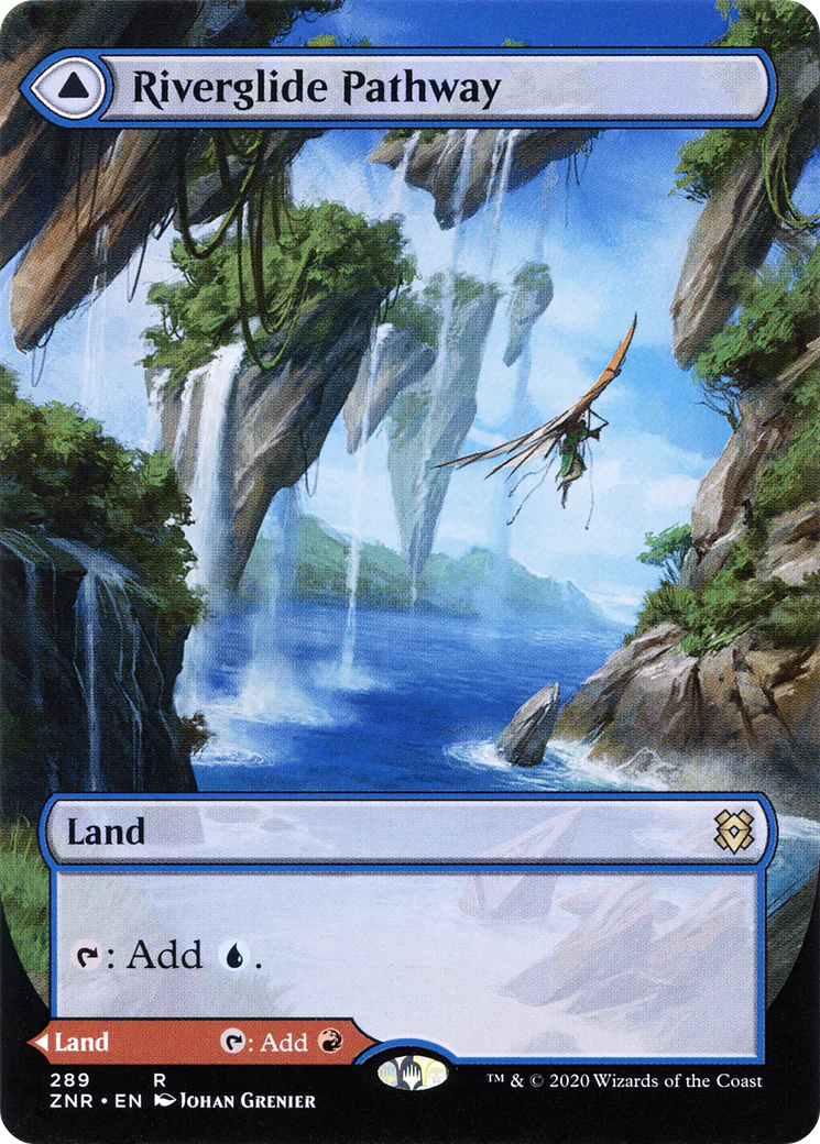 Riverglide Pathway (Borderless) (ZNR-289) - Zendikar Rising: (Showcase) (Borderless) - Image 3
