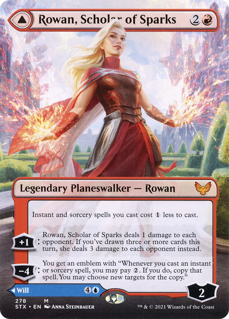 Rowan, Scholar of Sparks (Borderless) (STX-278) - Strixhaven: School of Mages Foil - Image 3