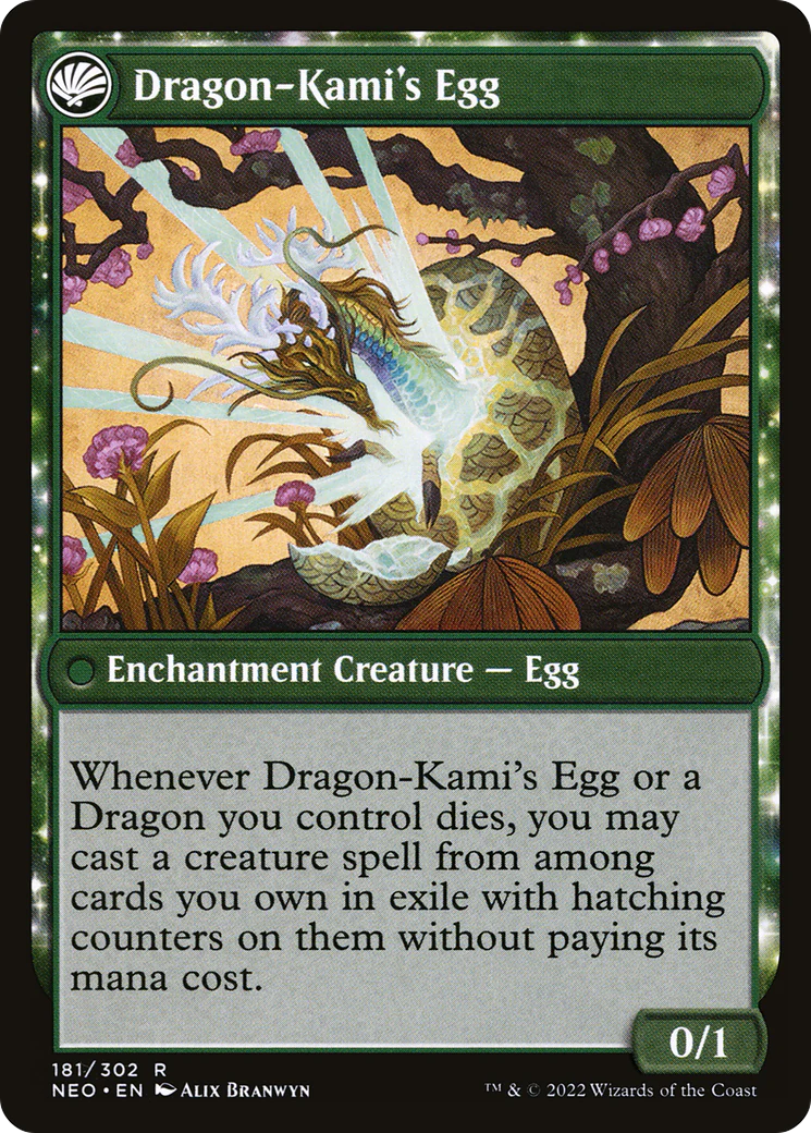 The Dragon-Kami Reborn (NEO-181) - Kamigawa: Neon Dynasty: (fandfc, enchantment) - Image 2