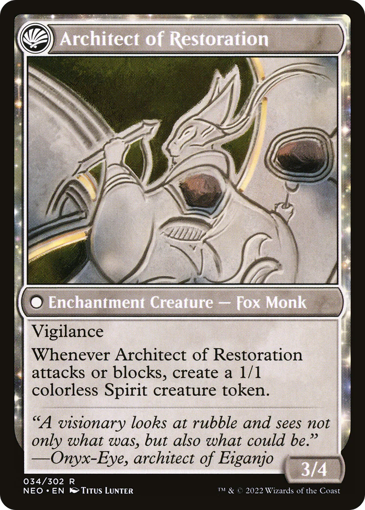 The Restoration of Eiganjo (NEO-034) - Kamigawa: Neon Dynasty: (fandfc, enchantment) Foil - Image 2