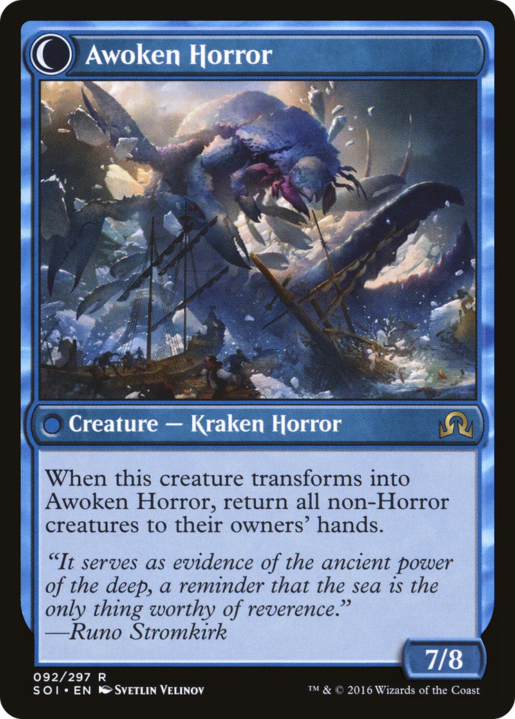 Thing in the Ice (SOI-092) - Shadows over Innistrad: (Double Faced Transform) Foil - Image 2