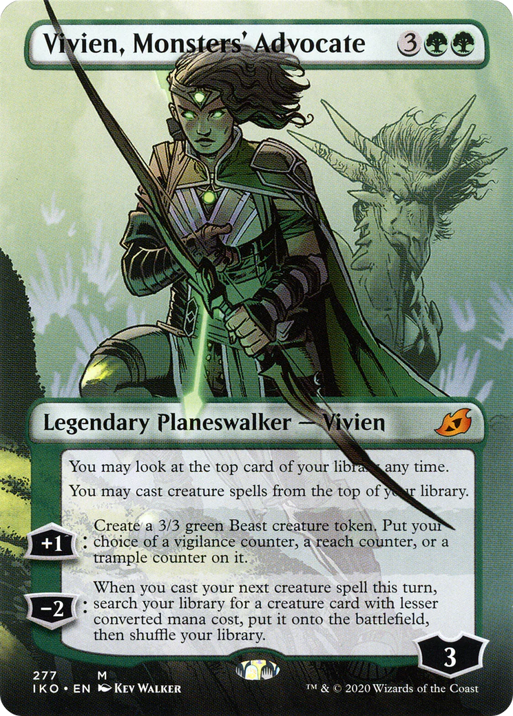 Vivien, Monsters' Advocate (Borderless) (IKO-277) - Ikoria: Lair of Behemoths Foil